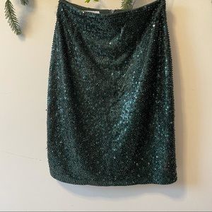 CARMEN MARC VALVO Beaded Sequin SKIRT SIZE M